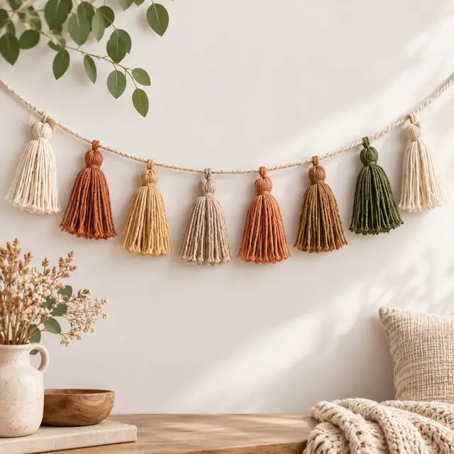 Peça de crochê: Varal de tassel